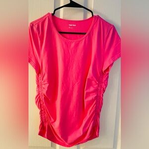 Aritzia TNA Vibrant Pink Chill Top with ruched side